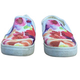 Liz Claiborne Size 7 Waverly Floral Faux Leather Slip On Tennis Shoes Sneakers