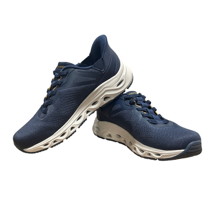 Skechers Mens Size 8 Navy Blue Mesh Hands Free Swift Fit Athletic Sneaker Shoes