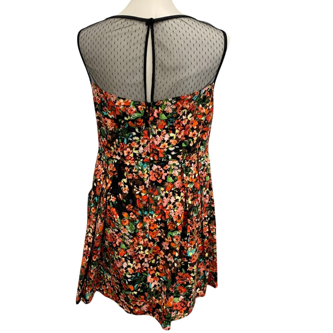 Be Smart Womens Size 10 Illusion Sweetheart Neckline Fit Flare Floral Dress