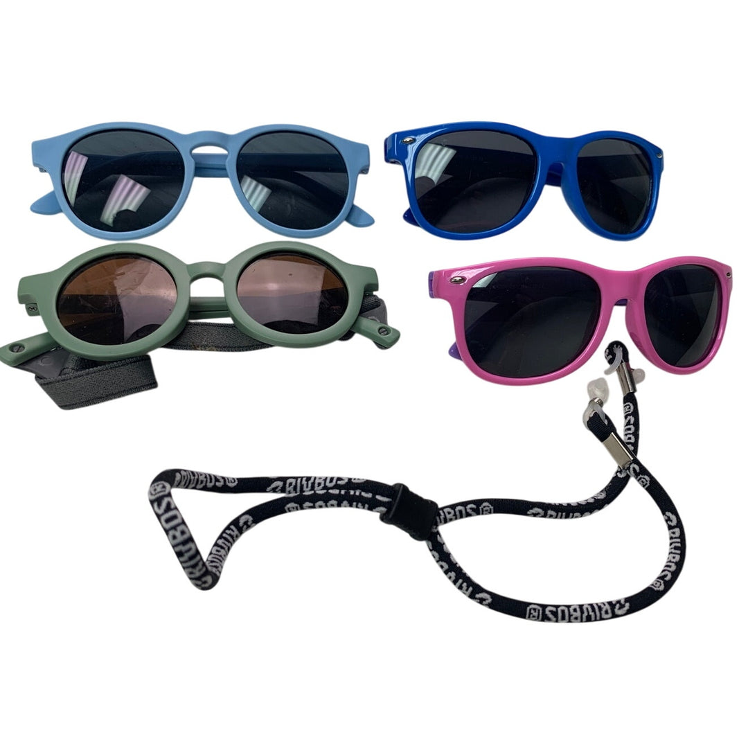 Toddler Kids Polarized UV Protection Flexible Rubber Sunglasses Shades w Strap