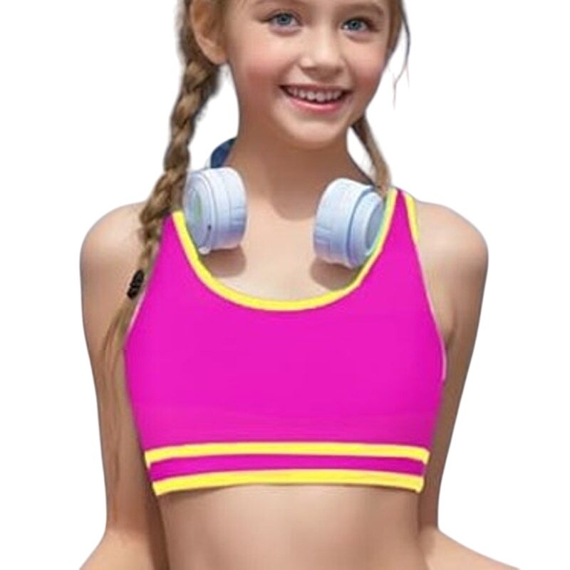 New Juniors Size 12-13Y High Waist Sporty 2 Piece Bikini Swimsuit w Sunglasses