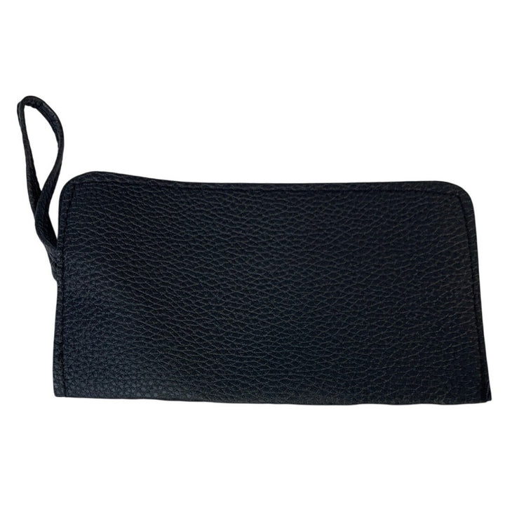 Jingpin Womens 3 Piece Small Black Faux Leather Wallet Wristlet Zipper Bag Set
