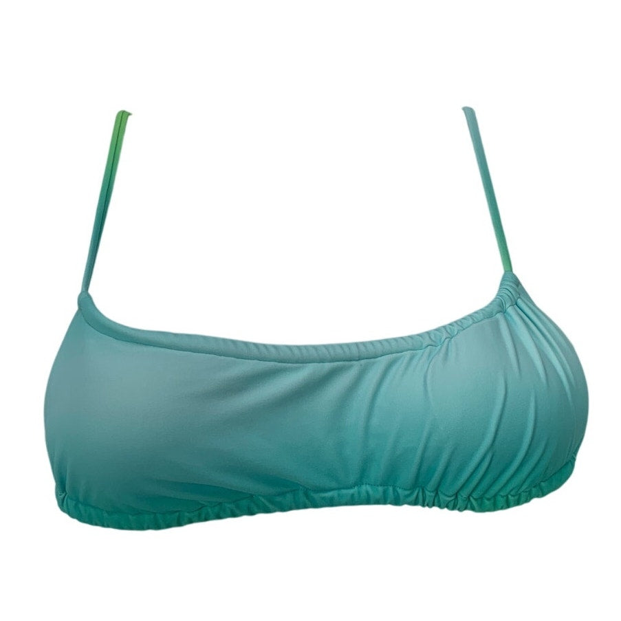 New Aerie Womens Small Blue Ombre Ruched Padded Bikini Swim Top ONLY