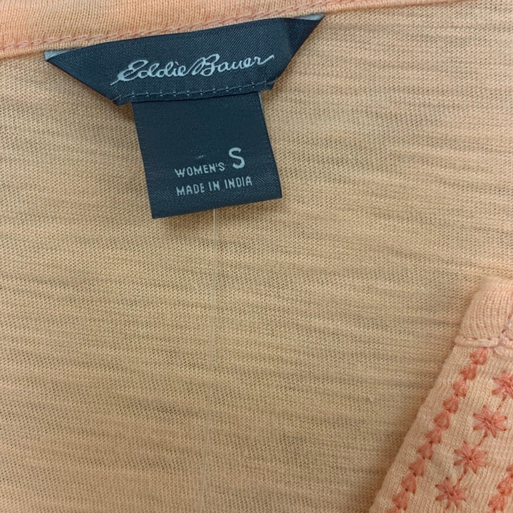 2 New Eddie Bauer Womens Small Daisy Slub Notch Neck Try Out Long Sleeve Shirts