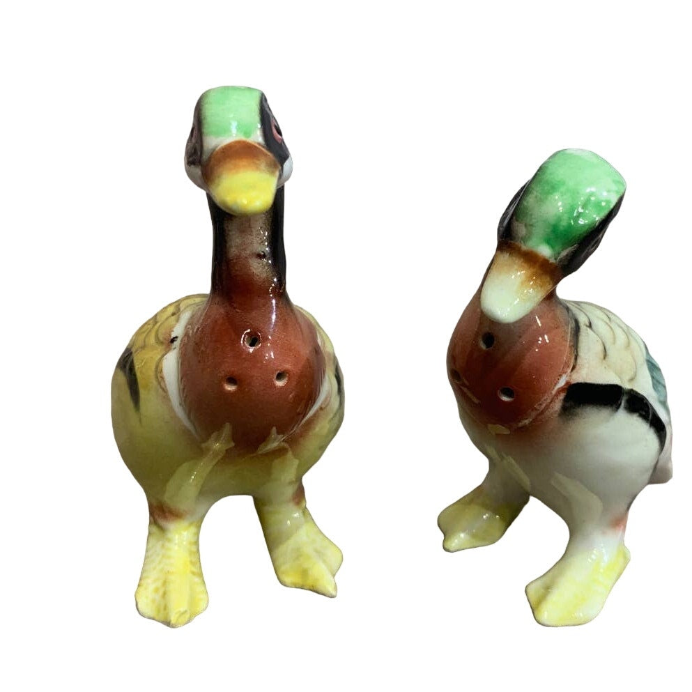 Vintage Ceramic Pheasant Game Bird Duck Grouse Salt Pepper Shaker Set