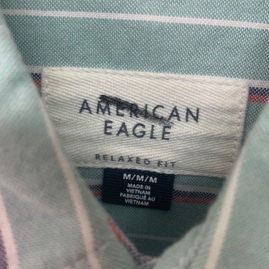 2 New American Eagle Mens Medium Collared Long Sleeve Button Up Shirts