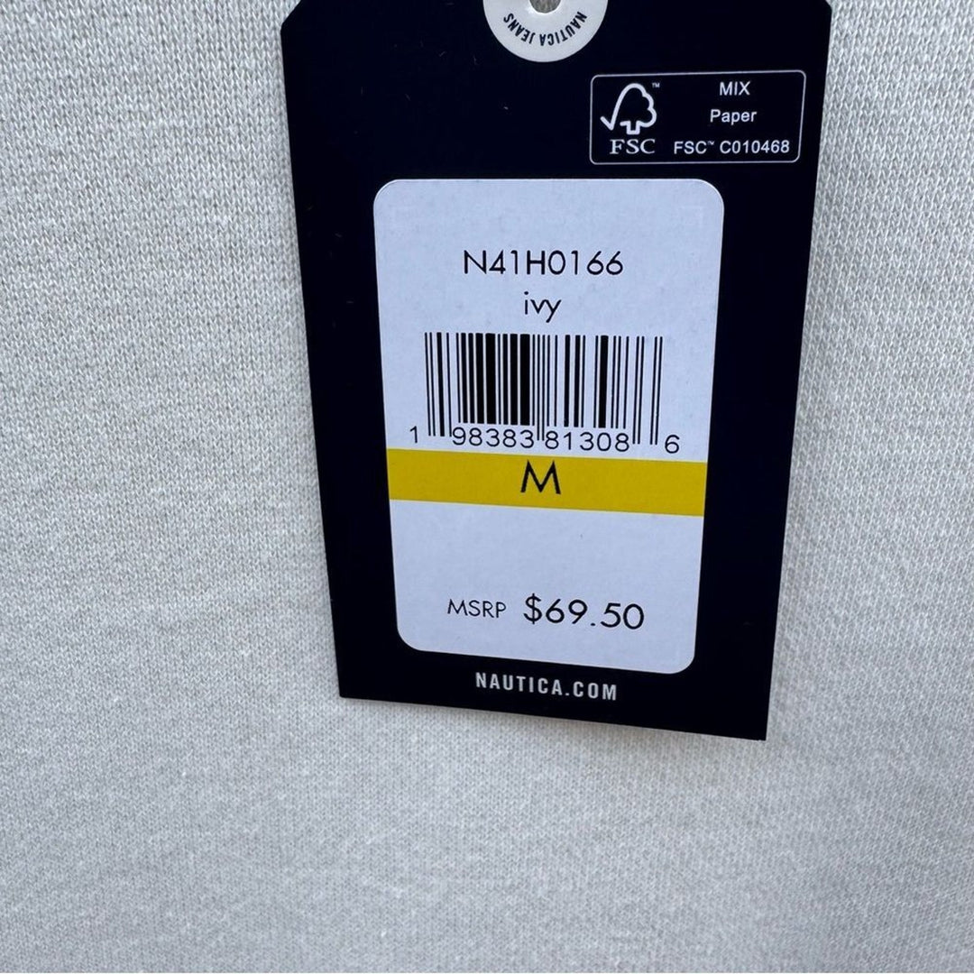 NWT New Nautica Jeans Womens Medium Ivory Long Sleeve Crew Neck Sweatshirt
