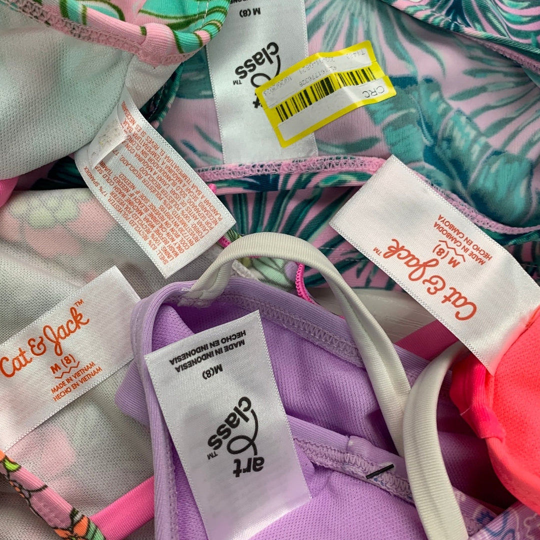 Lot of 5 Art Class Cat &amp; Jack Girls Medium Floral Tropical Bikini Swim Tops ONLY