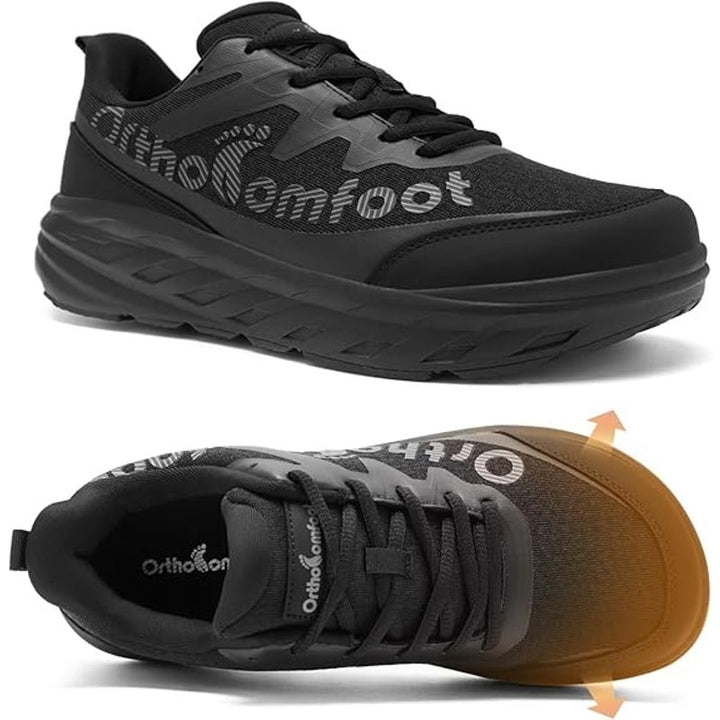 OrthoComfoot Womens Size 11 Black Lace Up Wide Toe Box Athletic Shoes