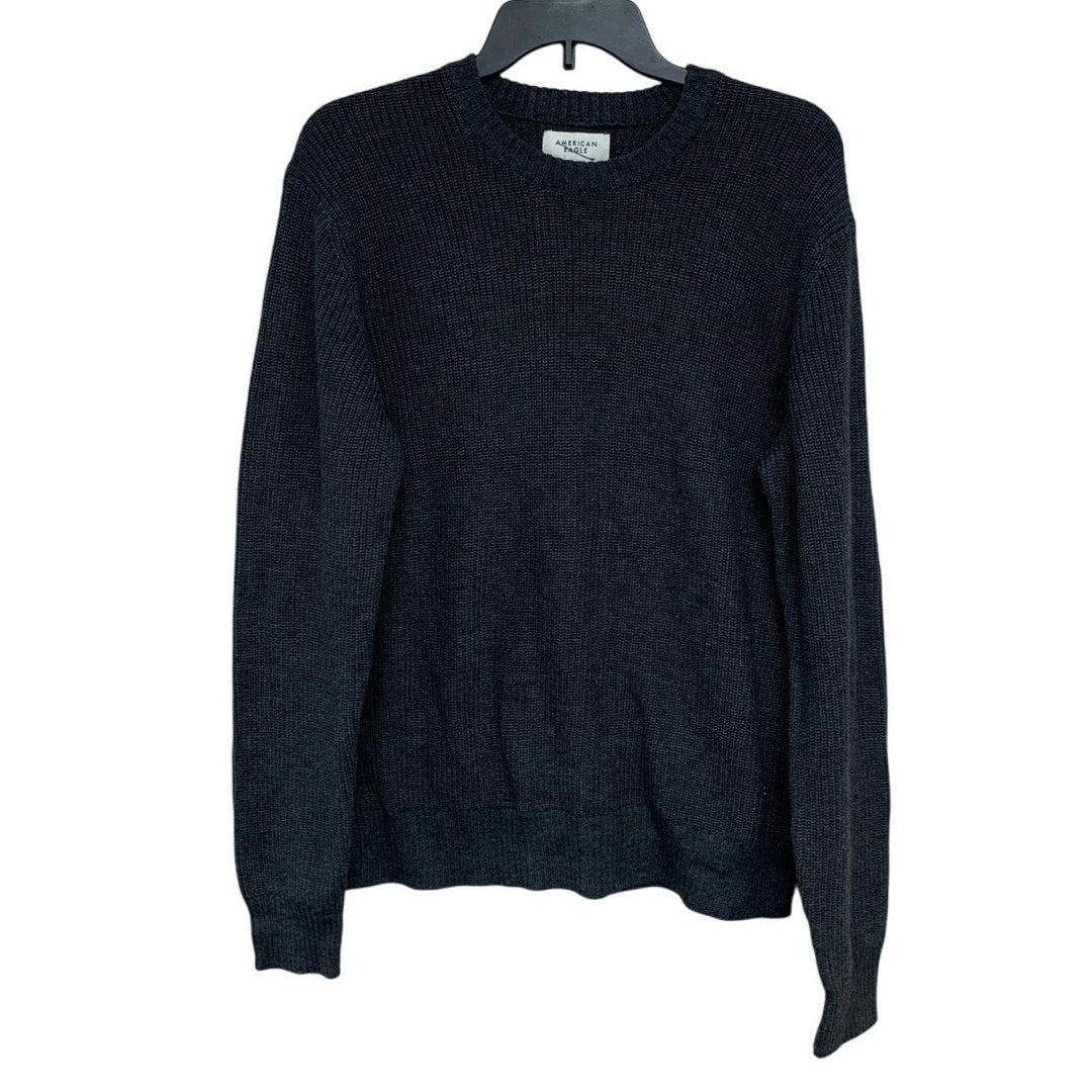 New American Eagle Mens Medium Gray Long Sleeve Wool Blend Crew Neck Sweater
