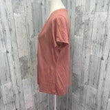 Hand Printed Upcycled Womens XXL Vintage Book Page Flower PolyCotton V-Neck Tee