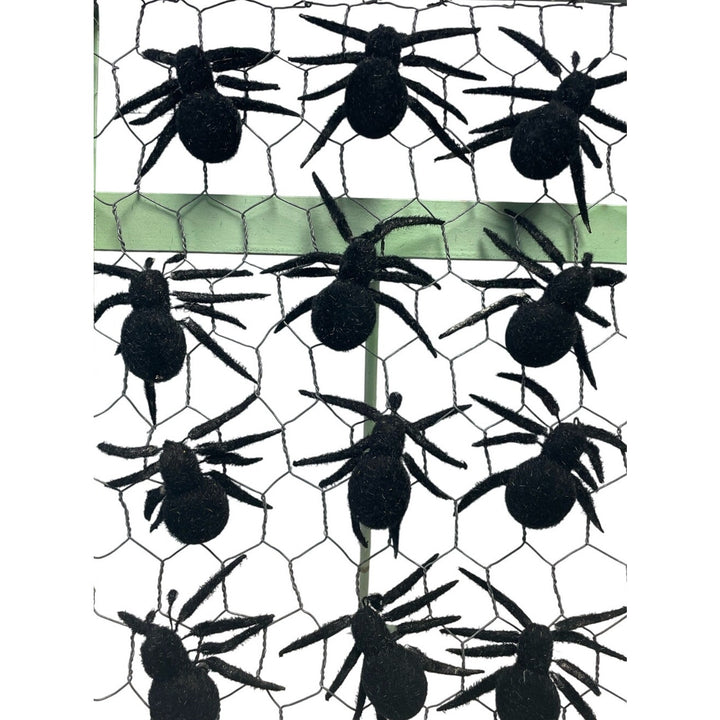 12 Black Furry Halloween Spider Tarantula Magnets, New in Package