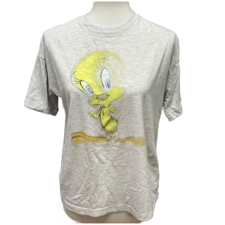 Looney Tunes Tweety Bird XS Factory Faded Short Sleeve Cotton Blend Tee Shirt