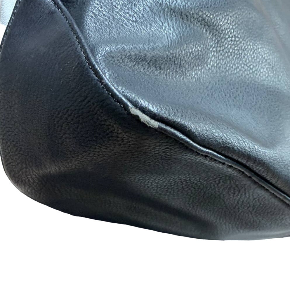 Carlos Santana Black White Faux Leather Large Handbag Purse Shoulder Bag