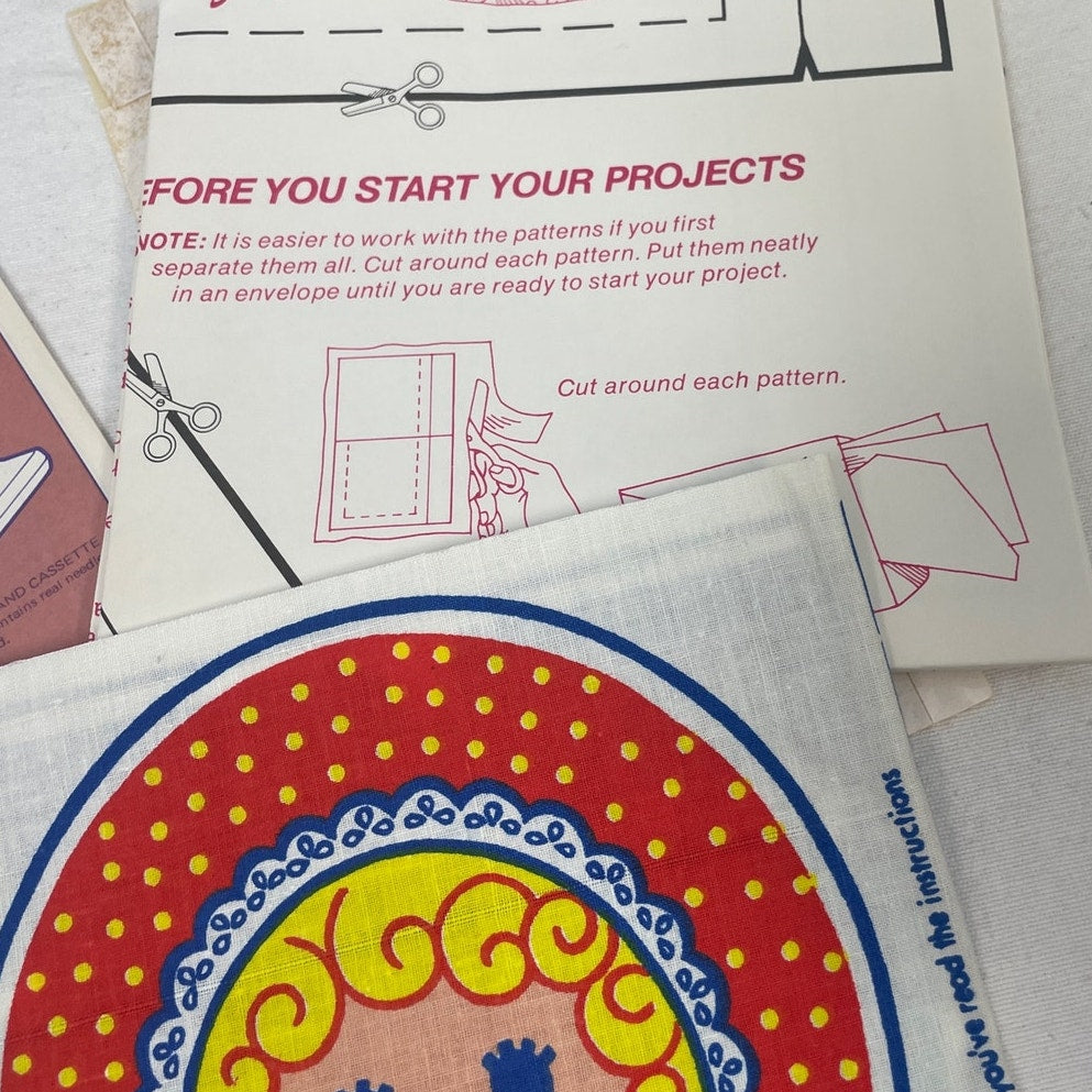 Vintage 1976 Mattel Inc Sew Perfect Fabric Doll &amp; More Patterns Instruction Kit