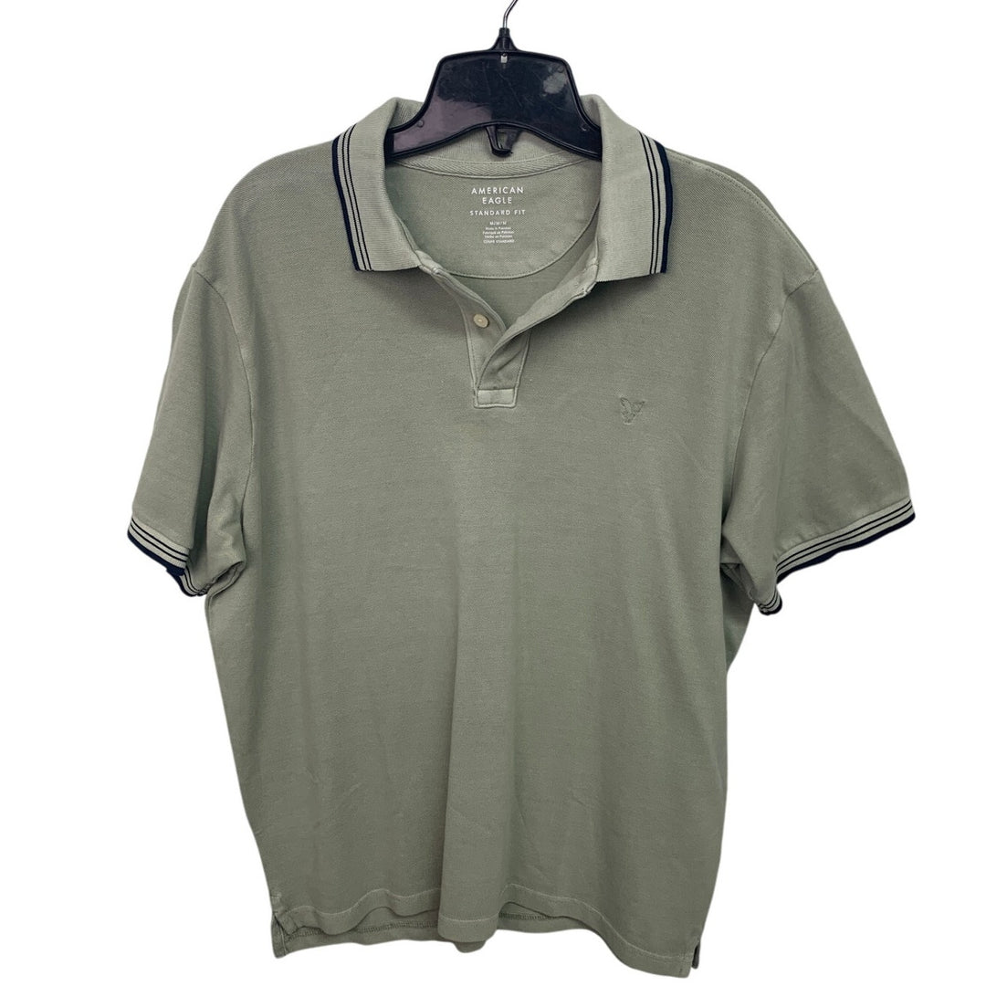 2 New American Eagle Mens Medium Standard Fit Collared Short Sleeve Polo Shirts