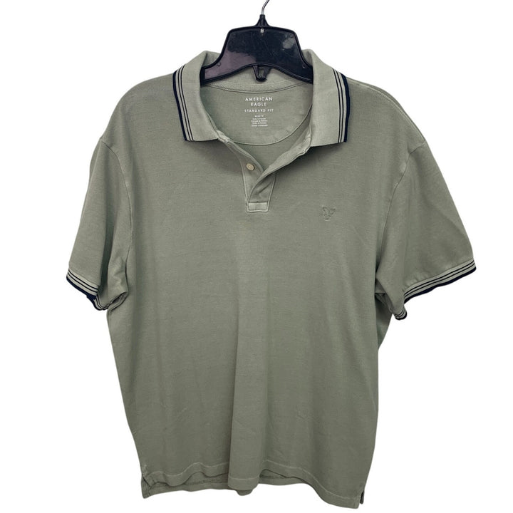 2 New American Eagle Mens Medium Standard Fit Collared Short Sleeve Polo Shirts