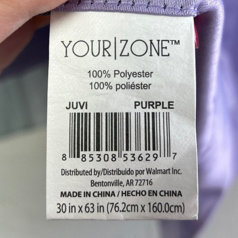 Set of 2 Your Zone Lilac Purple 30" by 63" 100% Polyester Rod Pocket Curtains