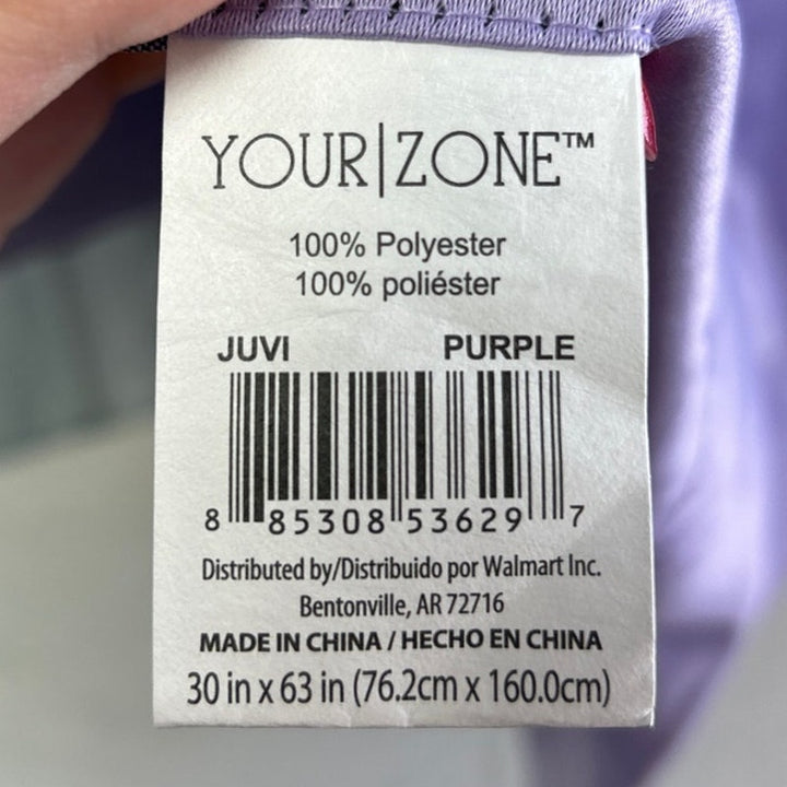 Set of 2 Your Zone Lilac Purple 30" by 63" 100% Polyester Rod Pocket Curtains