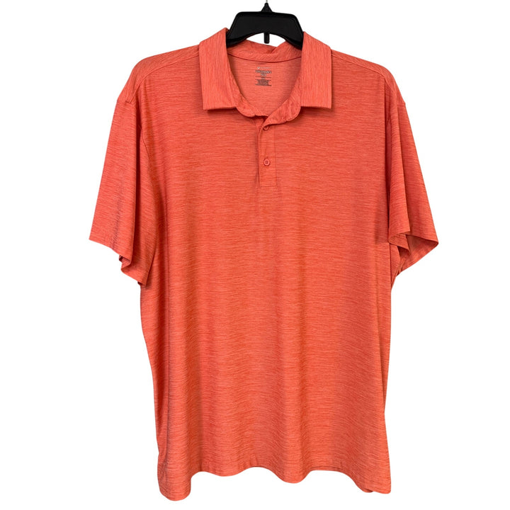 Lot of 2 Performance Polo Blue Orange XXL Striped Heathered Short Sleeve Shirts
