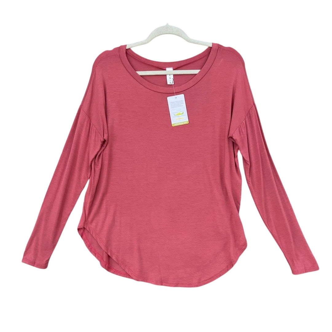 New Mittoshop Womens Large Scoop Neck Super Soft Long Sleeve Bamboo Knit Top