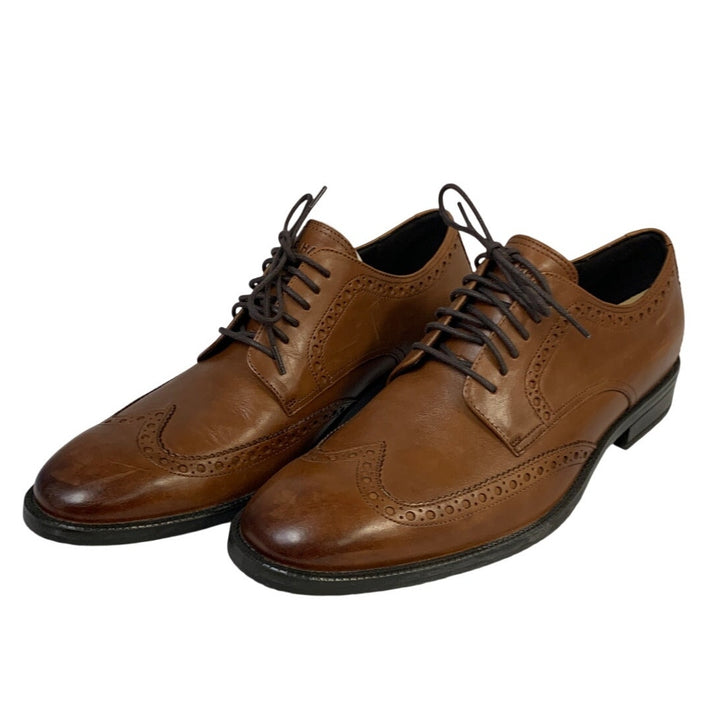 Cole Haan Mens Size 9.5 Brown British Tan Wing Oxford Round Toe Leather Shoes