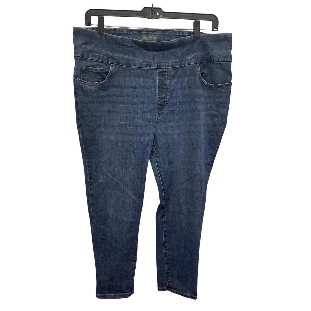 Lee Plus Size 22W Petite Slim Fit Skinny Leg Sculpting Stretch Denim Blue Jeans
