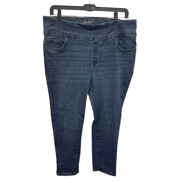 Lee Plus Size 22W Petite Slim Fit Skinny Leg Sculpting Stretch Denim Blue Jeans