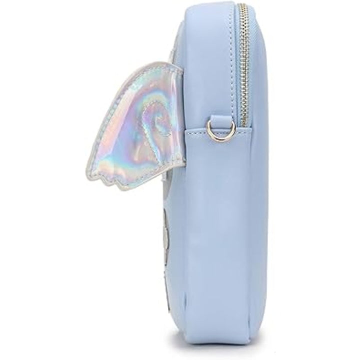 Engoinin Game Over Gamer Themed Blue Rainbow Wings Chain Crossbody Bag Purse