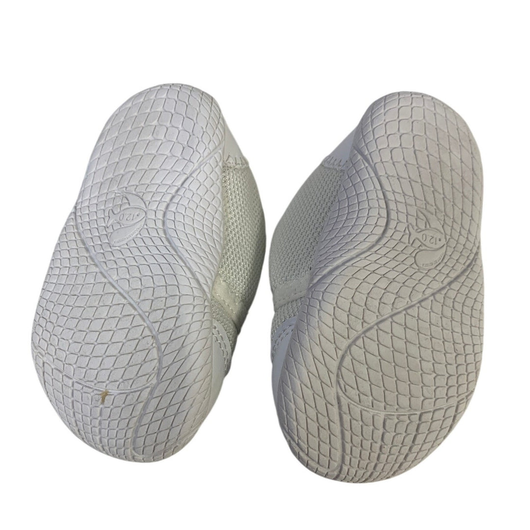 Toddler Boys Size 5 White Sneakers Round Toe Hook Loop Fastener Shoes