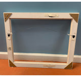 Vintage White Washed 24" by 19" Solid Wood 2" Wide Hanging Picture Art Frame