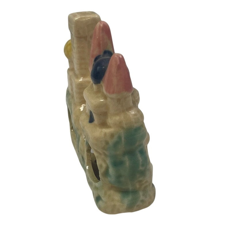 Vintage Made In Japan Small Hand Painted Ceramic Castle Collectible Figurine
