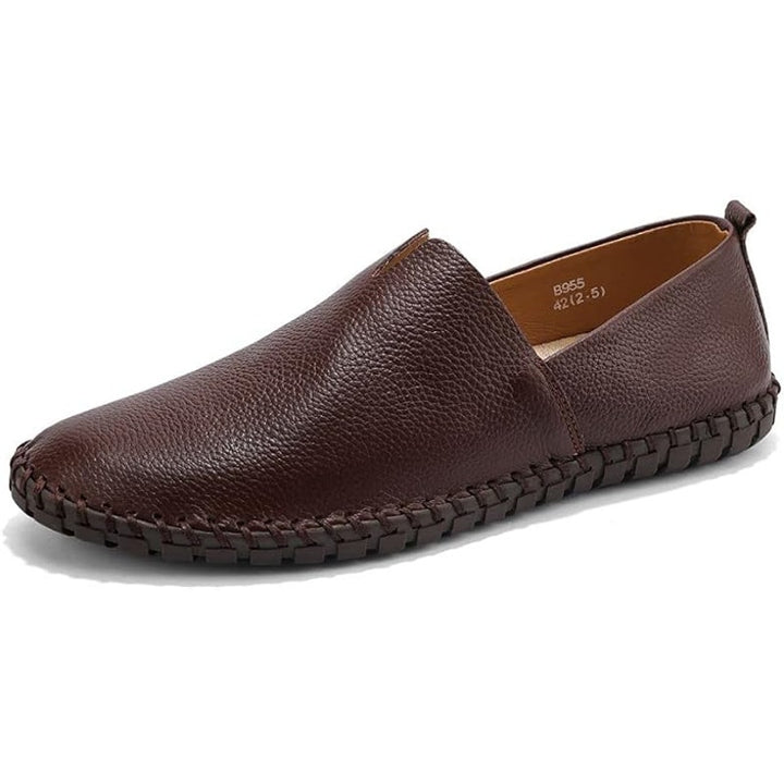 Mitvr Mens Size 9 Brown Genuine Leather Slip On Super Soft Moccasin Loafer Shoes