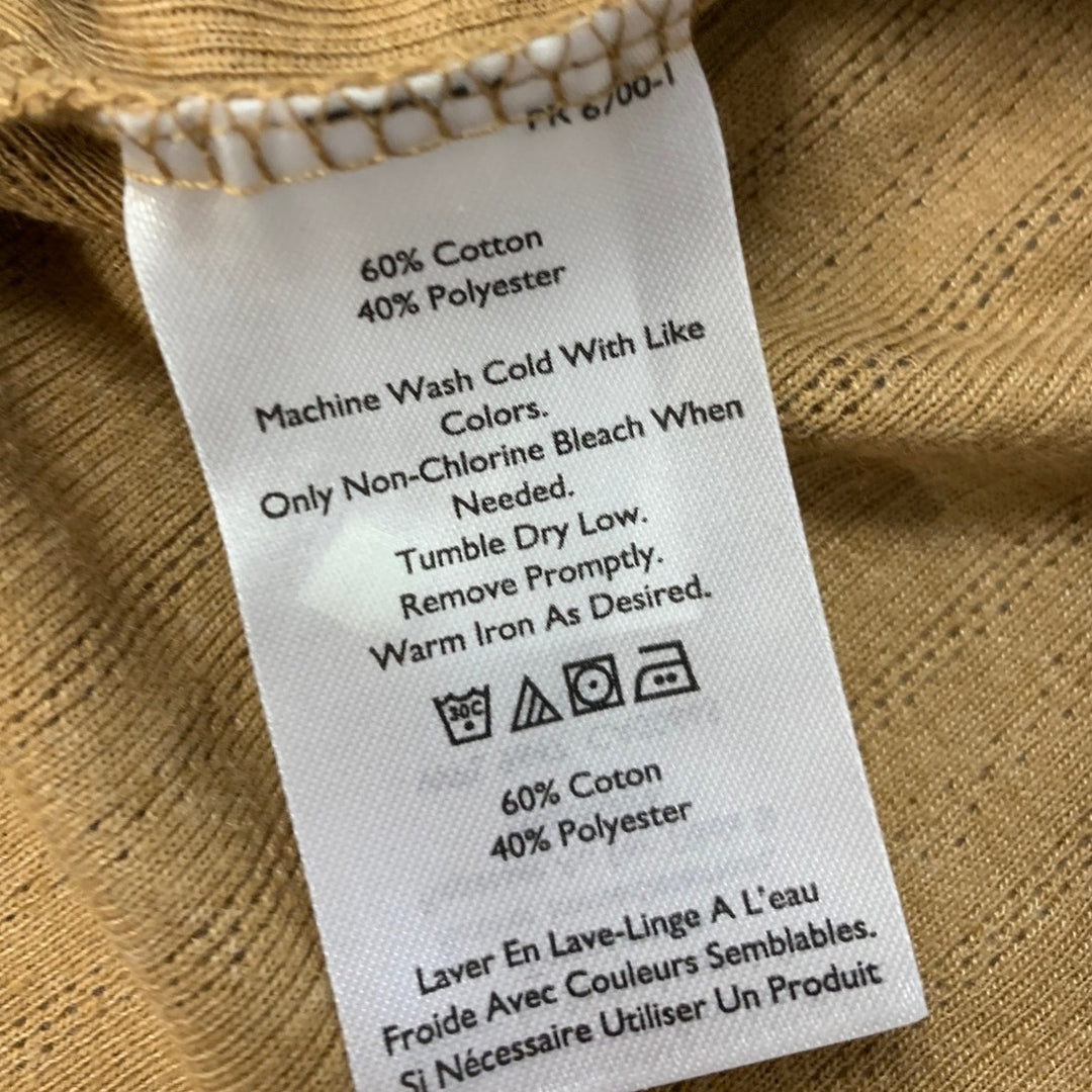 New Eddie Bauer Womens Camel Brown Perfect Pointelle Long Sleeve PolyCotton Top