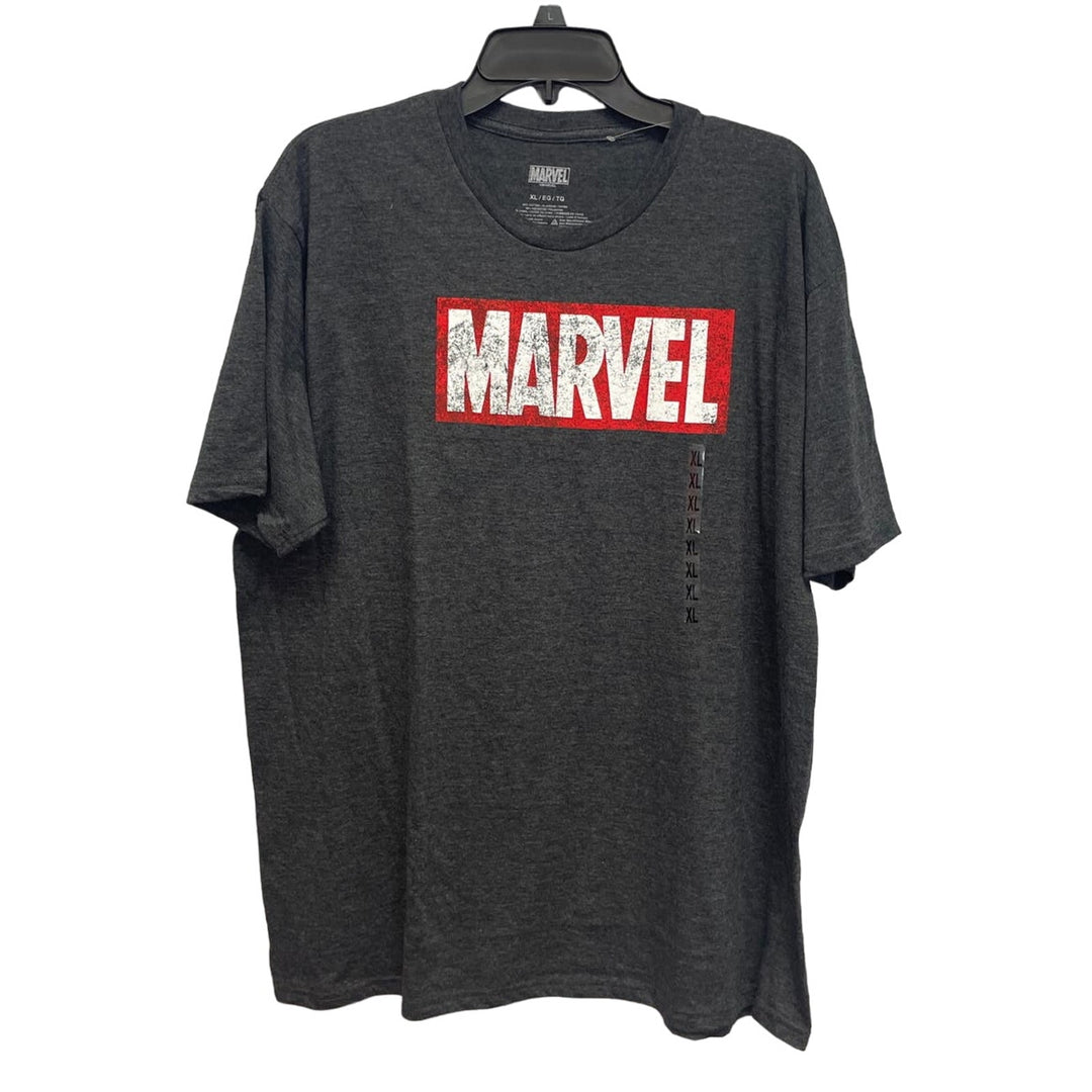 New Marvel Distressed Logo Mens 2XL Vintage Style Cotton Blend Short Sleeve Tee