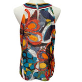 New NY Collection Medium Sleeveless Crochet Neck Flowy Floral Tank Top Blouse
