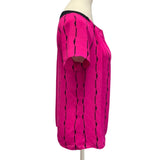 Worthington Womens Medium Notched V Neck Short Sleeve Career Blouse Top