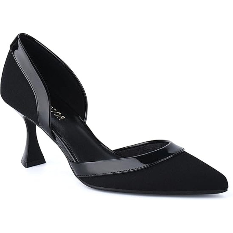 Jenn Ardor Womens Size 6.5 Black Satin Closed Toe 3" Heel Slide On Pumps Shoes