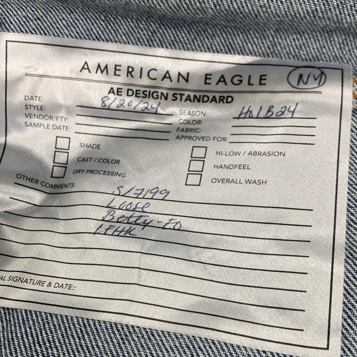 New American Eagle Womens Size 12 Easyflex Loose Distressed Denim Blue Jeans