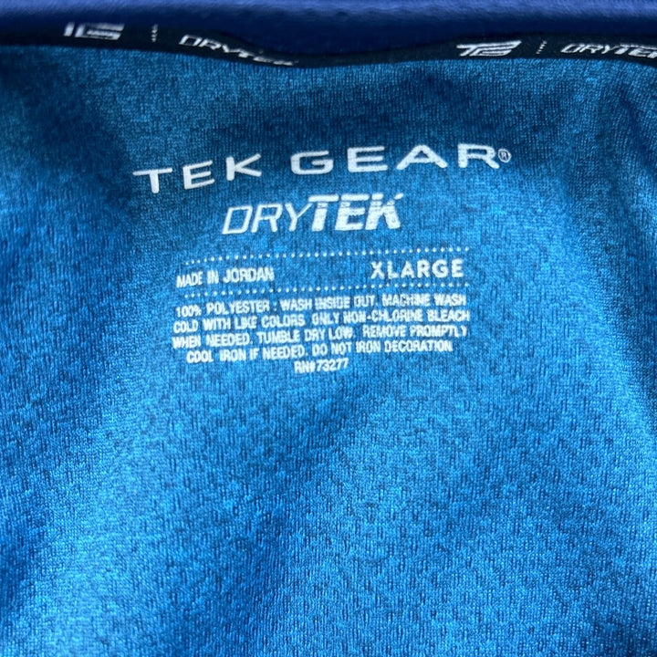 Tek Gear DryTek Mens XL Blue Long Sleeve 100% Polyester Athletic Tee Shirt