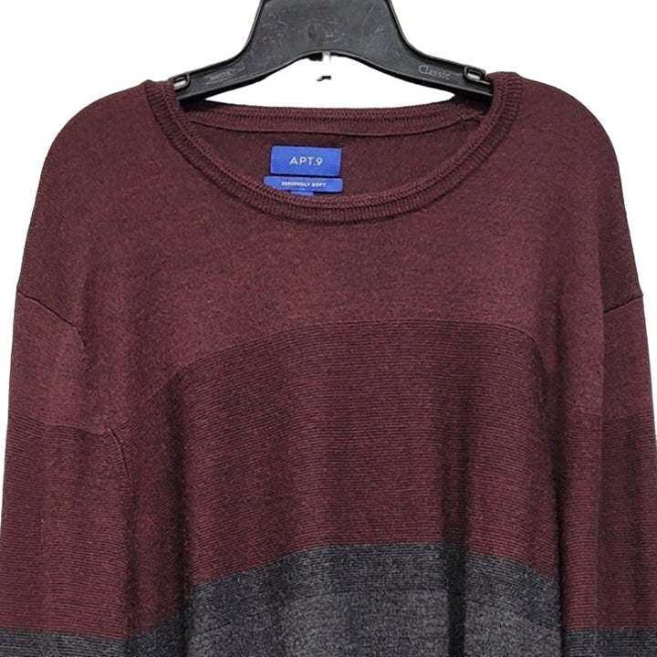 Apt 9 Mens XXL Acrylic Merino Wool Long Sleeve Color Blocked Knit Sweater