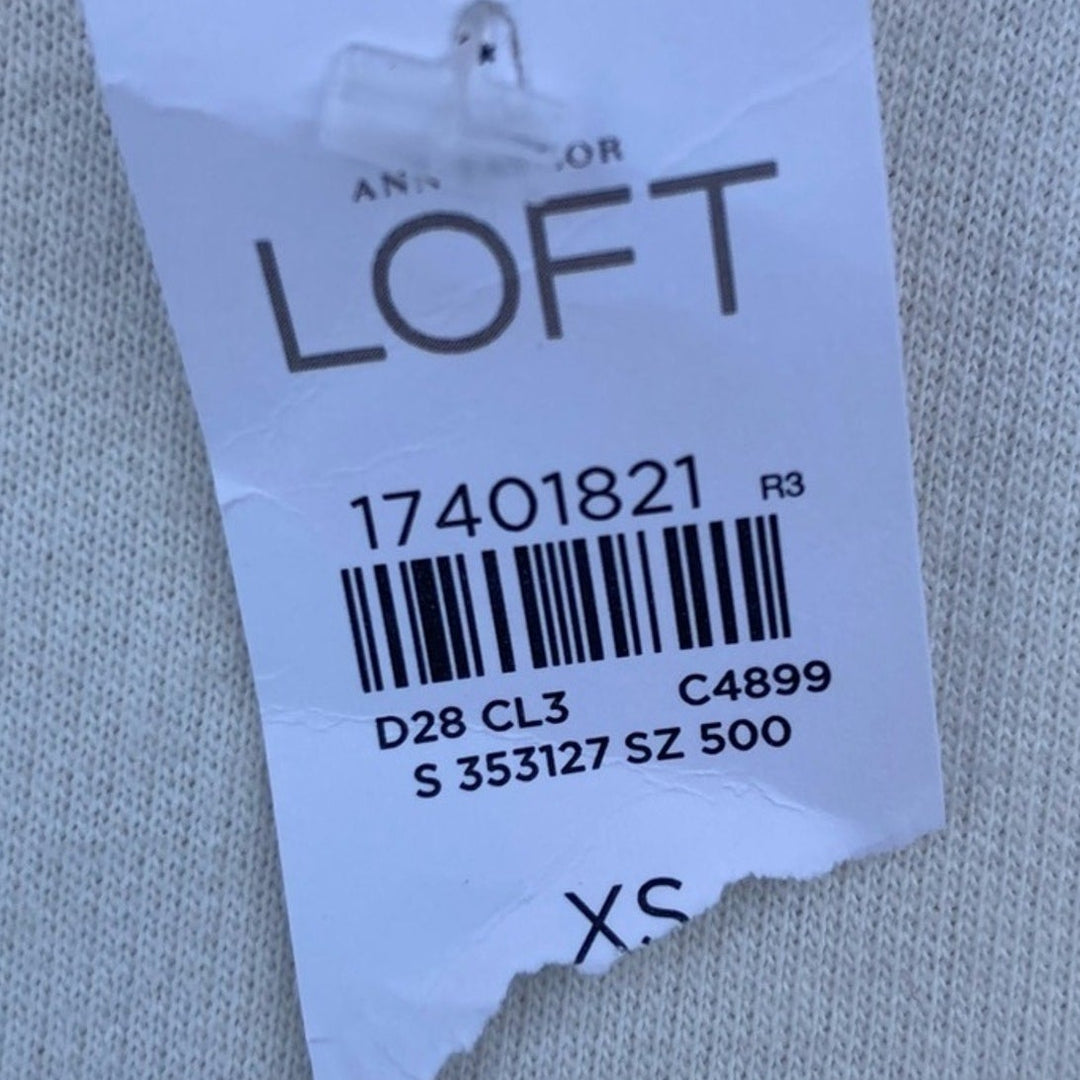 NWT New Loft Womens XS Cotton Blend Amour Long Sleeve Crew Neck Sweater