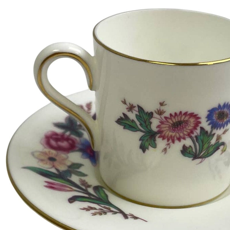 Vintage Wedgwood Devon Sprays England Cup &amp; Saucer Floral Bone China Teacup Set