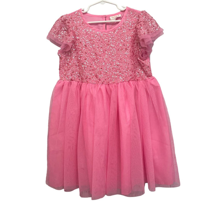 New Cat &amp; Jack Girls Medium (8) Cap Sleeve Sequined Recycled Poly Princess Dress