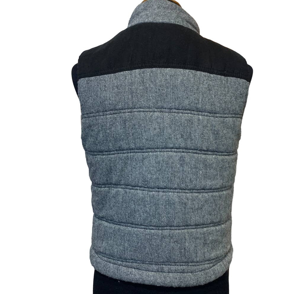 Ci Sono Womens Large Wool Blend Sleeveless Snap Down Quilted Puffer Vest