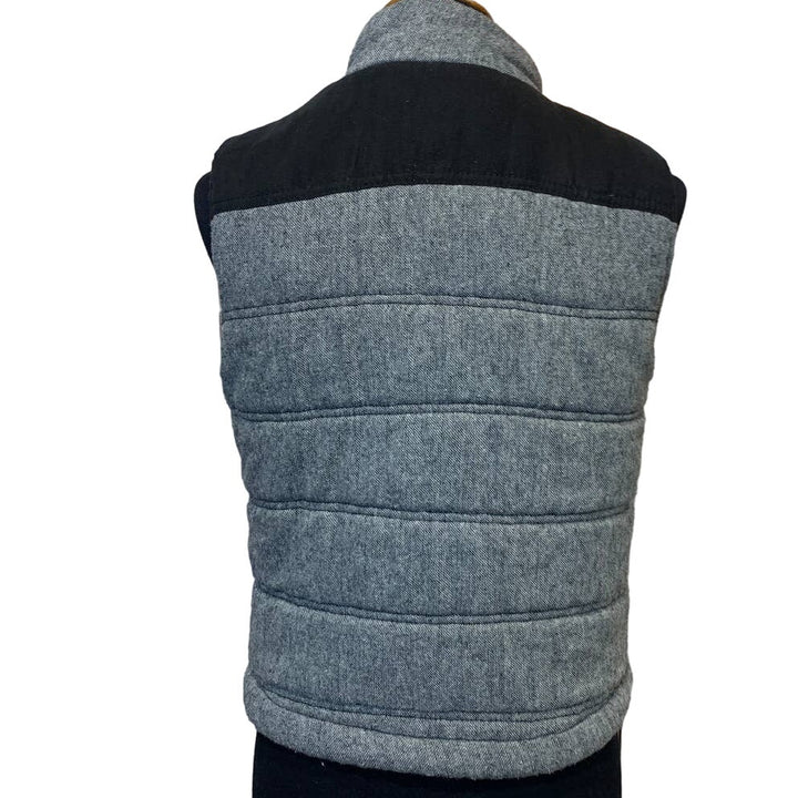 Ci Sono Womens Large Wool Blend Sleeveless Snap Down Quilted Puffer Vest