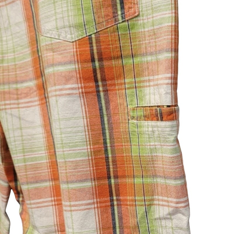 Members Property Mens Size 42 Plaid 100% Cotton Casual Long Golf Shorts Pockets