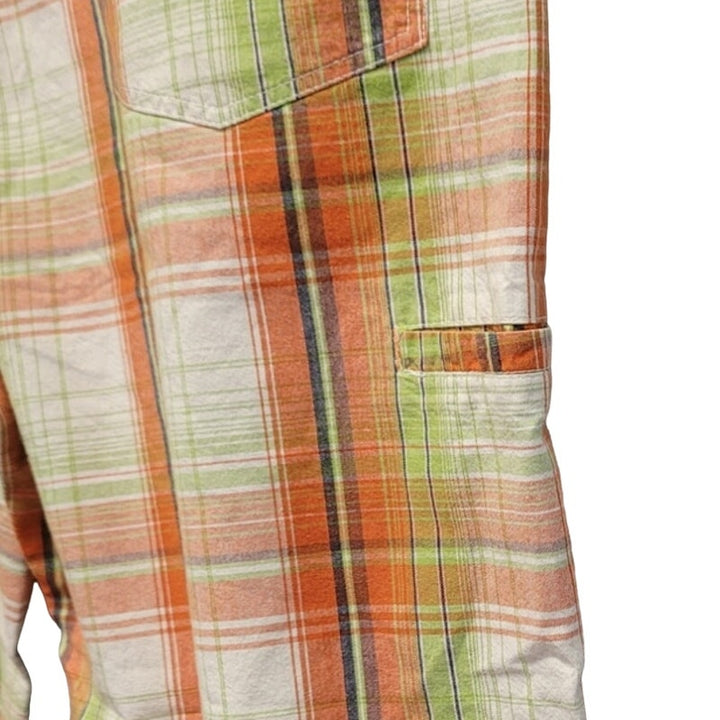 Members Property Mens Size 42 Plaid 100% Cotton Casual Long Golf Shorts Pockets