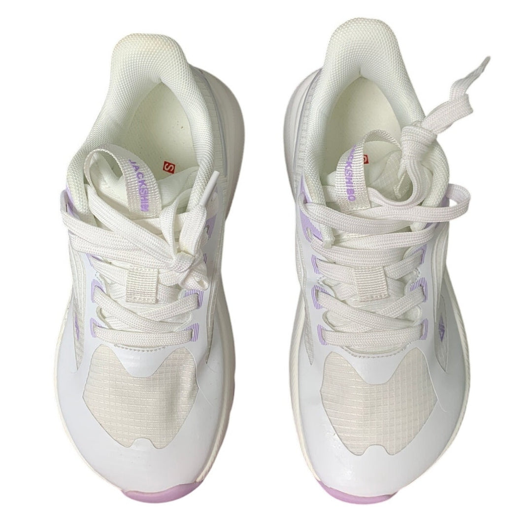 Jackshibo Womens Size 7 White Wide Toe Box Lace Up Arch Support Athletic Shoes