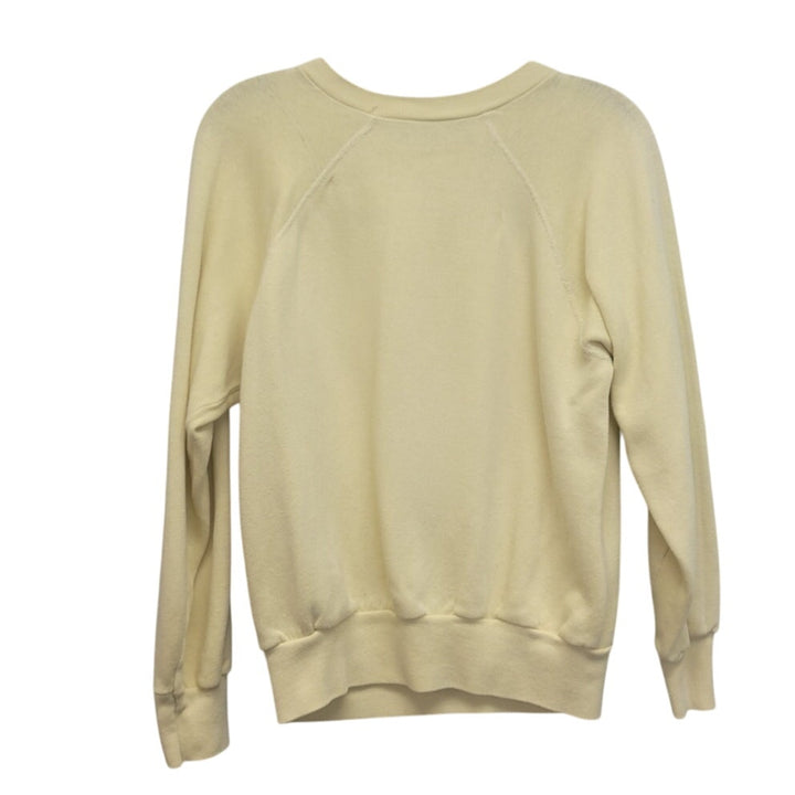 Hand Printed Upcycled Womens Medium Vintage Reference Book Mushroom Sweatshirt